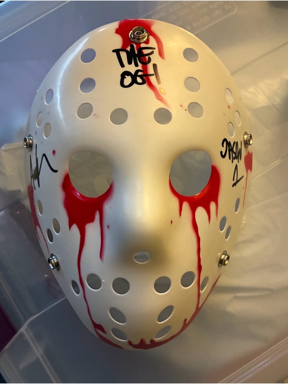 Autographed Jason Mask-Original Jason-Ari Lehman-Authenticated by Beckett